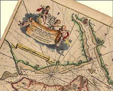 button to larger view of Southampton area 
on Collins' chart of 1693